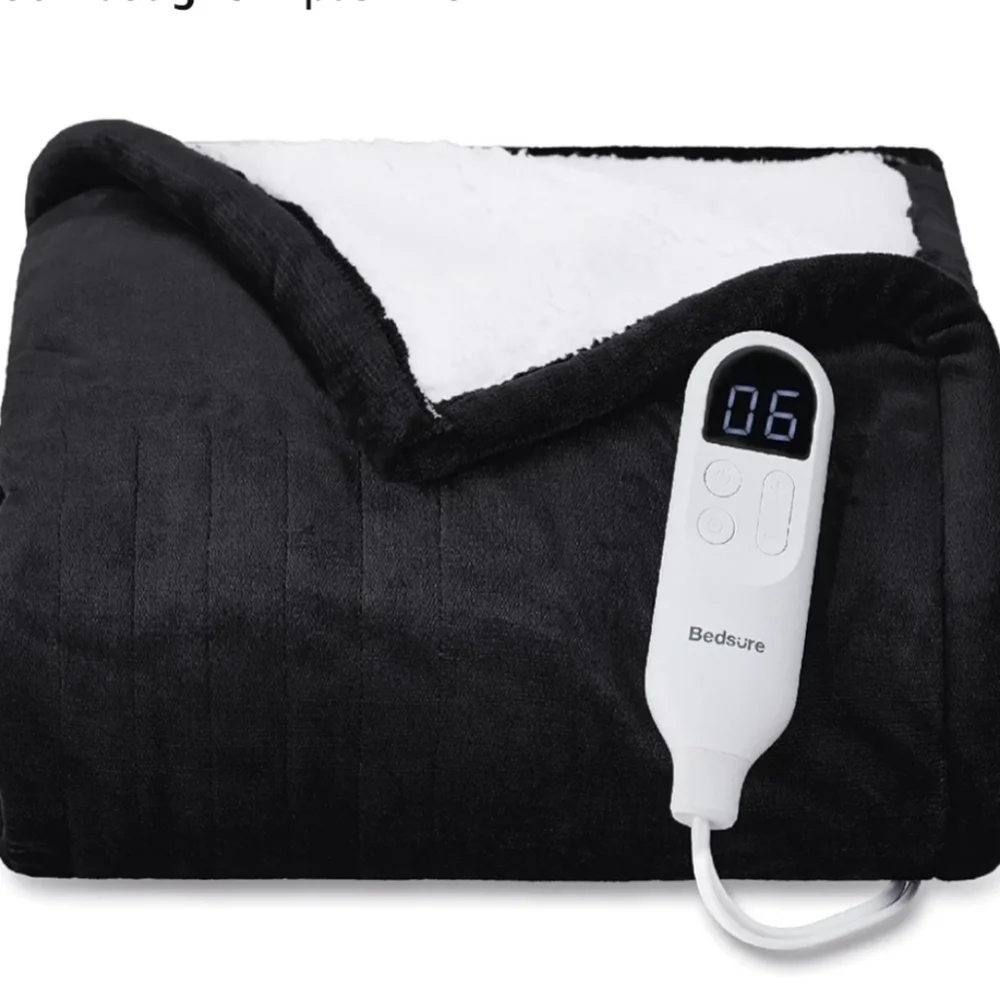 Black Heated Blanket New